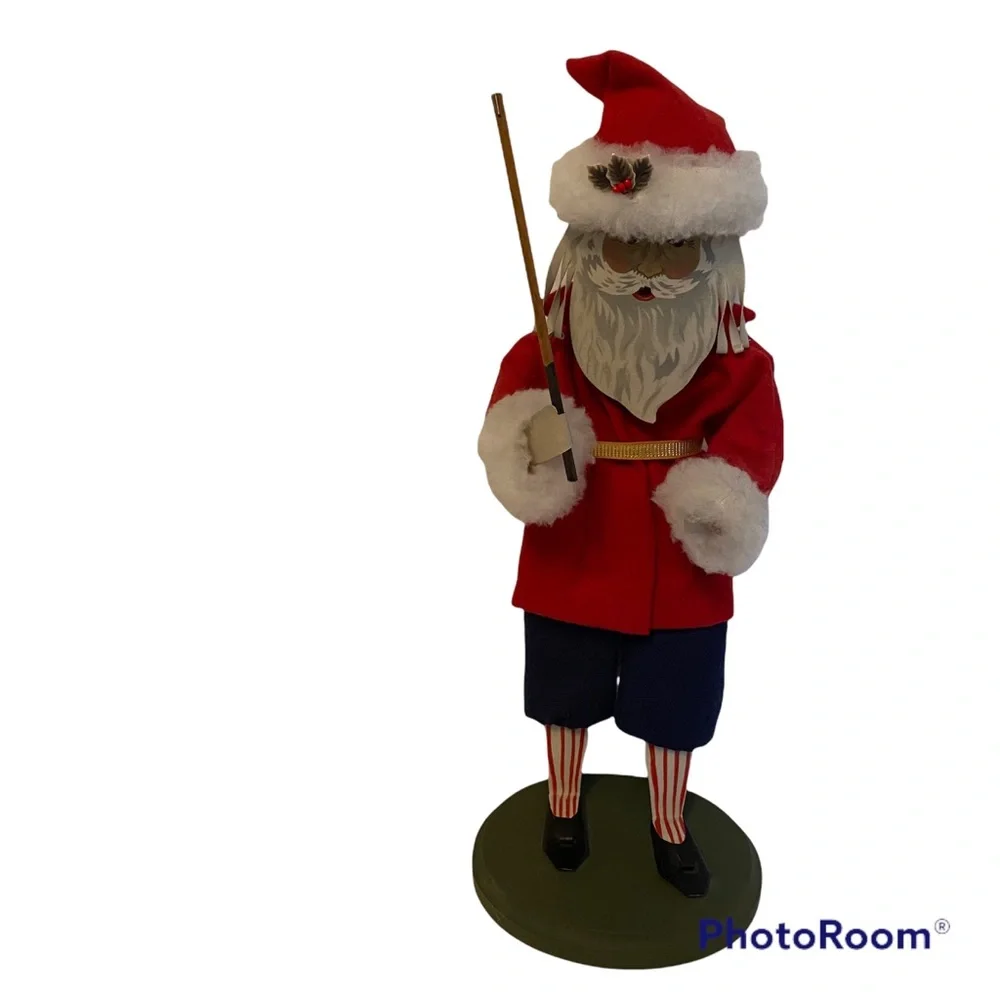 SHADOWDANCER 2008 AMERICAN FOLK ART GOLFING SANTA 18” TALL METAL HOLIDAY HOME
